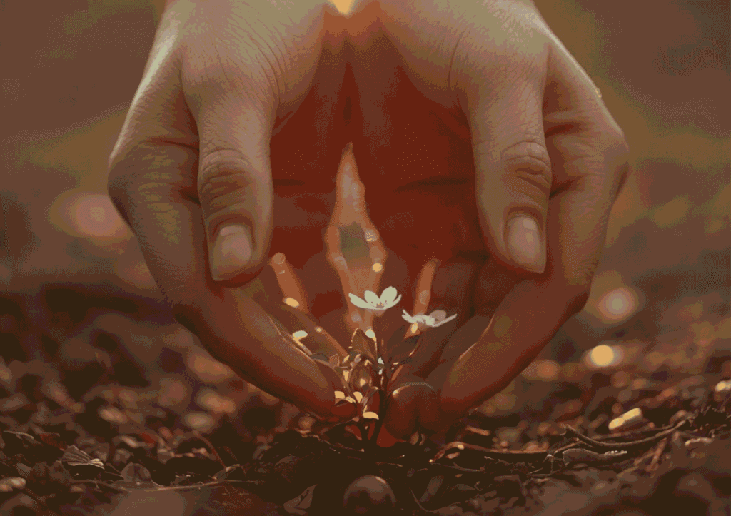miscarriage memorial ritual planting flower in memory of baby